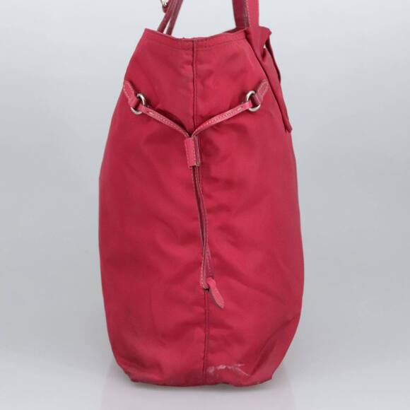 Prada Tote Bag Nylon Pink Gold Auth #155974P18B - Picture 3 of 15